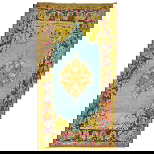 Antique Turkish Melas Oushak Rug Electric Blue 38 x 67 Inches: Antique Turkish Melas Oushak Rug Electric Blue 38 x 67 Inches This exquisite Antique Turkish Melas rug showcases a striking electric blue background, perfectly complementing its Oushak style. Hand-wov
