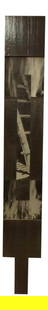 1990s Tall Ebony Mixed Media Abstract Art 84" x 12": 1990s Tall Ebony Mixed Media Abstract Art 84" x 12" This striking 1990s mixed media art piece features a tall, modern abstract design that stands at 84 inches in height. With a width of 12 inches and