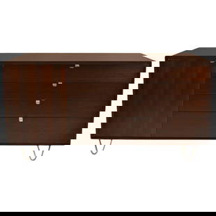 George Nelson Hairpin Leg Dresser by Herman Miller 56 x 29.5 Brown: George Nelson Hairpin Leg Dresser by Herman Miller 56 x 29.5 Brown This elegant George Nelson Hairpin Leg Dresser from Herman Miller showcases a recently professionally restored rich dark finish. The