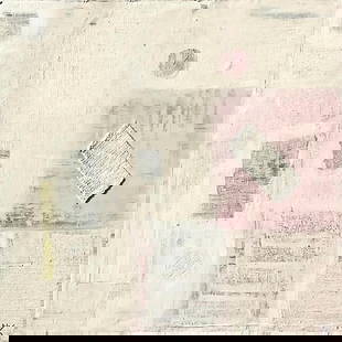Vintage NK Signed Mixed Media Abstract Canvas Art 40 x 40: Vintage NK Signed Mixed Media Abstract Canvas Art 40 x 40 Discover a stunning vintage contemporary mixed media abstract painting on canvas, signed "NK." This artwork showcases a beautifully subtle yet