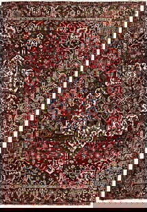 Rare Antique Persian Heriz Area Rug 10.10 x 13.2 Hand-Knotted: Rare Antique Persian Heriz Area Rug 10.10 x 13.2 Hand-Knotted Introducing an exquisite 11' x 13' Rare Old Persian Thick Squarish Heriz Rug, a stunning embodiment of rich history and expert craftsmansh