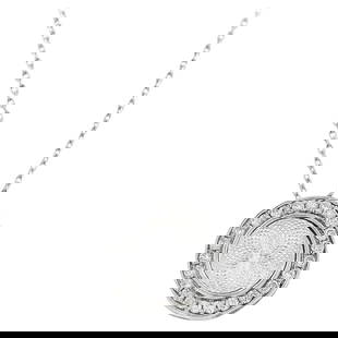Elegant 14k White Gold Round Diamond Pendant Necklace 0.07ct: Elegant 14k White Gold Round Diamond Pendant Necklace 0.07ct This exquisite Natural Diamond & White Gold Round Pendant Necklace features a stunning arrangement of 23 round diamonds totaling 0.07 ct, s