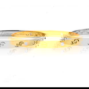 Cartier Love Bracelet 18K Yellow Gold 4 Diamonds Vintage Model Size 17: Cartier Love Bracelet 18K Yellow Gold 4 Diamonds Vintage Model Size 17 Elevate your jewelry collection with this exquisite Cartier Love bracelet, crafted in luxurious 18K yellow gold. This vintage mod