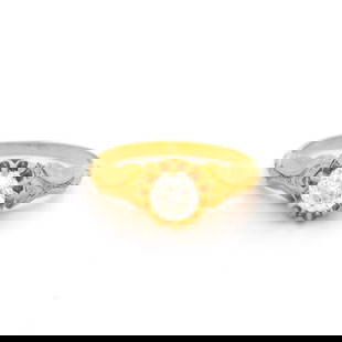 Antique Victorian 14k Gold .50ct GIA Diamond Solitaire Ring: Antique Victorian 14k Gold .50ct GIA Diamond Solitaire Ring This stunning Antique Victorian solitaire ring features a beautifully crafted repousse scroll work design, set in exquisite 14k yellow gold.