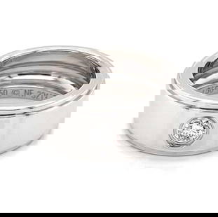 Cartier One Diamond 18k White Gold Wedding Band Ring Size 5: Cartier One Diamond 18k White Gold Wedding Band Ring Size 5 Discover the elegance of this Cartier One Diamond Wide Wedding Band Ring, crafted in luxurious 18k white gold. This vintage piece showcases