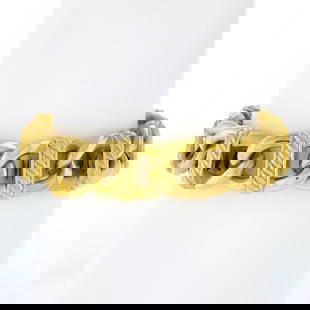 David Yurman 18K Gold Wide Open Cable Link Bracelet: David Yurman 18K Gold Wide Open Cable Link Bracelet This exquisite David Yurman bracelet features a striking 18K yellow gold design with a wide open cable link style, enhanced by twisted wire accents.