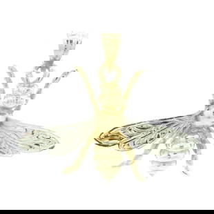 14k Yellow Gold Detailed Fly Bee Charm Pendant: 14k Yellow Gold Detailed Fly Bee Charm Pendant This charming pendant features a detailed fly bee design crafted from solid 14k yellow gold, making it a delightful addition to your jewelry collection.