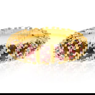 Tiffany & Co. Schlumberger Platinum 18K Yellow Gold Red Enamel Bracelet: Tiffany & Co. Schlumberger Platinum 18K Yellow Gold Red Enamel Bracelet This stunning Tiffany & Co. Schlumberger bracelet showcases a unique blend of platinum and 18K yellow gold, expertly crafted to