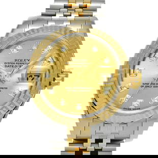 ROLEX Datejust 179173G Ladies Watch Champagne Diamond Dial 2004: ROLEX Datejust 179173G Ladies Watch Champagne Diamond Dial 2004 The ROLEX Datejust 179173G is a sophisticated ladies' wristwatch, showcasing modern elegance with its iconic design. Manufactured around