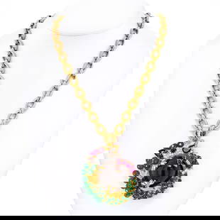 David Webb 18K Gold Dragon Cat's Eye Pendant Necklace 25 Inch: David Webb 18K Gold Dragon Cat's Eye Pendant Necklace 25 Inch This exquisite David Webb necklace features a striking Dragon pendant crafted from 18K yellow gold and platinum, showcasing a captivating
