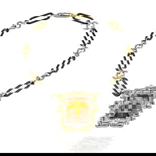 David Webb 1980s Topaz Diamond Pendant Necklace Black Enamel: David Webb 1980s Topaz Diamond Pendant Necklace Black Enamel This exquisite necklace by David Webb features a stunning large topaz and diamond pendant set on a luxurious black enamel link chain. Craft