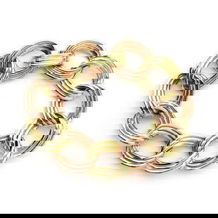 Vintage 1940s 14k Yellow Rose Gold Triple Wire Curb Link Bracelet: Vintage 1940s 14k Yellow Rose Gold Triple Wire Curb Link Bracelet This vintage bracelet from the 1940s is a stunning piece crafted from 14k yellow and rose gold. The polished finish highlights the alt