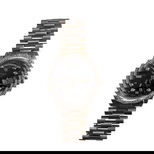 Rolex Daydate President 1803 Black Dial Diamond Bezel White Gold: Rolex Daydate President 1803 Black Dial Diamond Bezel White Gold Presenting the iconic Rolex Daydate President, a distinguished timepiece designed for men. This model features a stunning AM Black dial