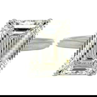 GIA Certified 5.01 Carat Emerald Cut Diamond Engagement Ring Platinum: GIA Certified 5.01 Carat Emerald Cut Diamond Engagement Ring Platinum This GIA Certified Emerald Cut Solitaire Diamond Engagement Ring features a stunning 5.01 Carat diamond with a Color K and Clarity