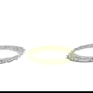 Antique Art Deco 18k White Gold Hand Etched Eternity Wedding Band Size 7: Antique Art Deco 18k White Gold Hand Etched Eternity Wedding Band Size 7 This exquisite Antique Art Deco eternity wedding band ring showcases a stunning hand-etched design, indicative of the craftsman