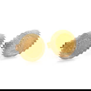 14k Yellow Gold Cufflinks with 22k Gold Indian Head Coins: 14k Yellow Gold Cufflinks with 22k Gold Indian Head Coins Elevate your formal attire with this striking pair of cufflinks, expertly crafted from 14k yellow gold. Each cufflink showcases a round textur