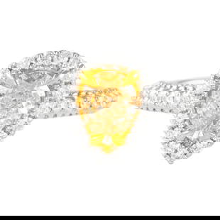1.01ct Fancy Intense Yellow Pear Diamond Ring 18k Gold: 1.01ct Fancy Intense Yellow Pear Diamond Ring 18k Gold This exquisite 1.01 ct Fancy Intense Yellow Pear Diamond Ring showcases a stunning pear-shaped diamond with SI1 clarity, EGL graded, and is beaut