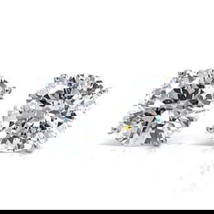 14K White Gold IGI Certified 7.60 Ct Diamond Stud Earrings E Color SI2: 14K White Gold IGI Certified 7.60 Ct Diamond Stud Earrings E Color SI2 These stunning 14k white gold diamond stud earrings feature a total of 7.60 carats of IGI certified diamonds, each weighing 3.80