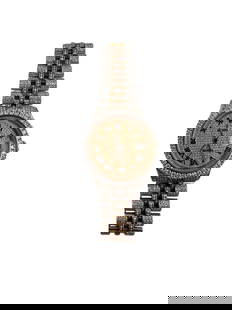 Rolex Datejust 6466 Ladies Watch Diamond Roman Dial YG-SS Jubilee: Rolex Datejust 6466 Ladies Watch Diamond Roman Dial YG-SS Jubilee This exquisite Rolex Datejust watch features a stunning Diamond Roman dial complemented by a diamond bezel. Designed for ladies, this