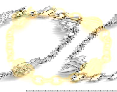 Tiffany & Co. 18k Yellow Gold Cupid Heart Charms Bracelet: Tiffany & Co. 18k Yellow Gold Cupid Heart Charms Bracelet Elevate your jewelry collection with the Tiffany & Co. 18k Yellow Gold Cupid 4 Heart Charms Oval Chain Link Bracelet. This exquisite piece is