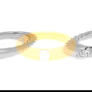 Cartier 18k Yellow Gold Diamond Dome Wedding Band Ring US 4: Cartier 18k Yellow Gold Diamond Dome Wedding Band Ring US 4 This exquisite band ring is an authentic piece by Cartier, meticulously crafted from 18k yellow gold. The design features a tapered dome sha