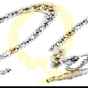Harbor Diamonds 18K Yellow Gold Diamond Toggle Link Bracelet 32.4g 7.5in: Harbor Diamonds 18K Yellow Gold Diamond Toggle Link Bracelet 32.4g 7.5in This exquisite 18 karat yellow gold diamond toggle link bracelet showcases a classic oval link design. Weighing 32.4 grams, it
