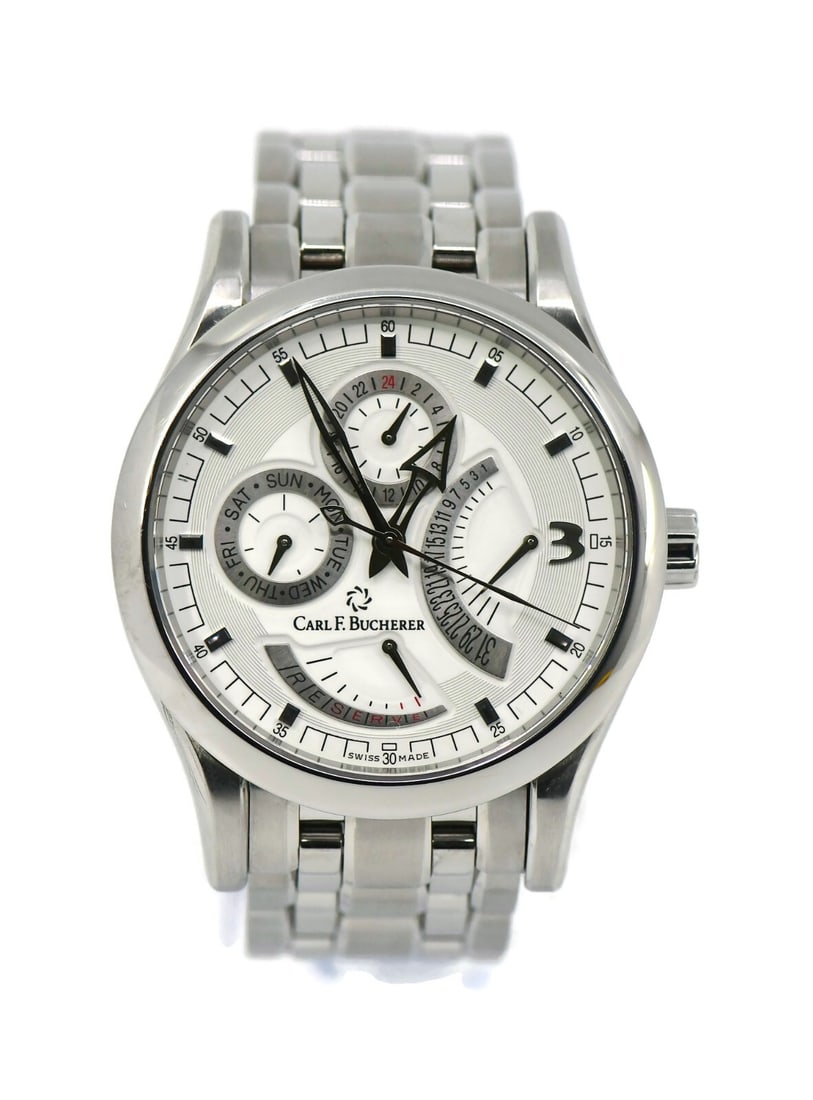 Carl F. Bucherer Manero Retrograde 40mm Stainless Steel Watch 10901.08: Carl F. Bucherer Manero Retrograde 40mm Stainless Steel Watch 10901.08 Discover the elegance of the Carl F. Bucherer Manero Retrograde Stainless Steel Watch, model 10901.08. This exquisite wristwatch
