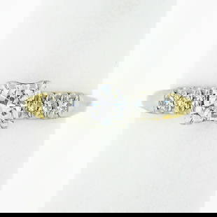 Vintage 14k Two-Tone Gold 0.50ctw Diamond Solitaire Engagement Ring: Vintage 14k Two-Tone Gold 0.50ctw Diamond Solitaire Engagement Ring This exquisite vintage engagement ring features a stunning 14k two-tone gold design, with a solid yellow gold band and a white gold