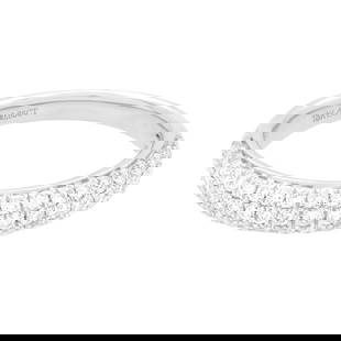 Rachel Koen 18K White Gold Pave Diamond Band Ring 0.65 cttw Size 7: Rachel Koen 18K White Gold Pave Diamond Band Ring 0.65 cttw Size 7 Elevate your wedding vows with this stunning Rachel Koen Pave Diamond Wedding Band Ring. Crafted from luxurious 18K white gold, this