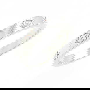 Cartier 18K White Gold Mini Love Band Ring with Diamond: Cartier 18K White Gold Mini Love Band Ring with Diamond This exquisite Cartier Mini Love 1P Ring is a stunning band ring designed for women. Crafted from luxurious 18K white gold, it features a sparkl