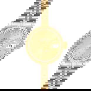 Rolex Datejust 69173 Ladies Watch Gold Stick Dial Jubilee Bracelet: Rolex Datejust 69173 Ladies Watch Gold Stick Dial Jubilee Bracelet This elegant Rolex Datejust watch is designed for ladies, featuring a stunning gold stick dial complemented by a fluted bezel. The ti