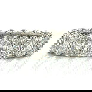 Platinum Diamond Eternity Band 8.00 Ct with 17 Oval Diamonds: Platinum Diamond Eternity Band 8.00 Ct with 17 Oval Diamonds This stunning Platinum Diamond Eternity Band features a total of 17 oval diamonds, showcasing a combined weight of approximately 8.00 ct. T