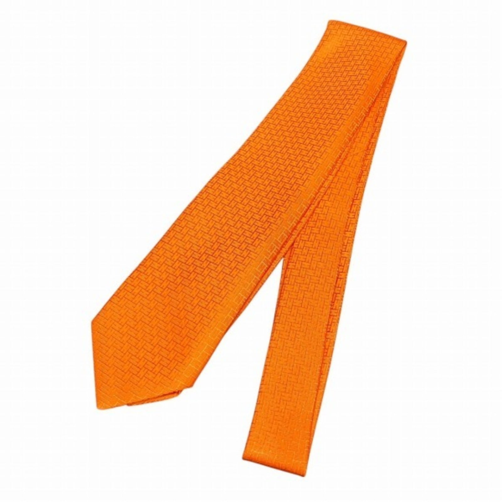 Hermes H Jacquard Orange Silk Necktie 147cm Men's Cravat: Hermes H Jacquard Orange Silk Necktie 147cm Men's Cravat Elevate your formal attire with this exquisite Hermes H Jacquard necktie, crafted from luxurious silk. This men's cravat features a vibrant ora