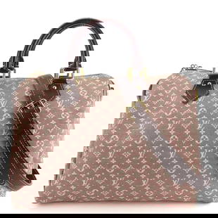 Louis Vuitton Speedy 30 Bandouliere Handbag Monogram Mini Lin Bordeaux Sepia: Louis Vuitton Speedy 30 Bandouliere Handbag Monogram Mini Lin Bordeaux Sepia This elegant Louis Vuitton Speedy 30 Bandouliere handbag showcases the iconic Monogram Mini Lin material in a sophisticated