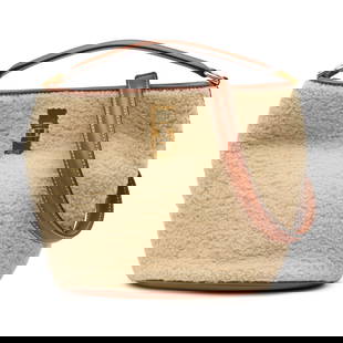 Celine Shearling Bucket 16 Brown Bag with Leather Trim: Celine Shearling Bucket 16 Brown Bag with Leather Trim The Celine Shearling Bucket 16 is a stylish and functional bag that features a luxurious fur body complemented by leather trim. It comes with a r