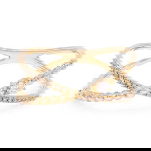Rachel Koen 14K Yellow Gold Diamond X Ring 0.12Cttw Size 7 Crisscross: Rachel Koen 14K Yellow Gold Diamond X Ring 0.12Cttw Size 7 Crisscross This exquisite Rachel Koen Diamond X Ring features a stunning design crafted from 14K yellow gold. The ring is beautifully accente