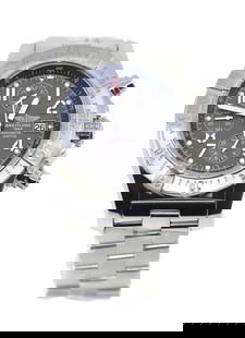 Breitling Skyland Chronograph Stainless Steel Watch A13380 45mm with Box: Breitling Skyland Chronograph Stainless Steel Watch A13380 45mm with Box Discover the Breitling Skyland Chronograph, a stunning wristwatch crafted from stainless steel, featuring a bold 45 mm case siz