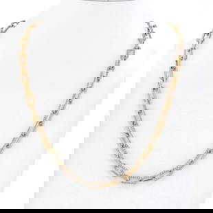 18K Yellow Gold 22 Inch Diamond Link Necklace 25 Cts Luxury: 18K Yellow Gold 22 Inch Diamond Link Necklace 25 Cts Luxury This exquisite 18K Yellow Gold Diamond Link Chain Necklace is a stunning addition to any jewelry collection. Crafted from solid 18K yellow g