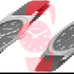 Wenger Avenue 41mm Stainless Steel Red Dial Quartz Watch 0441.142: Wenger Avenue 41mm Stainless Steel Red Dial Quartz Watch 0441.142 Discover the Wenger Avenue 41mm Stainless Steel Red Dial Men's Quartz Watch, a perfect blend of sporty style and practical functionali