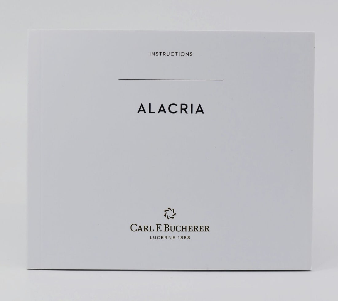 Carl F. Bucherer Alacria Watch Booklet Manual: Carl F. Bucherer Alacria Watch Booklet Manual Explore the Carl F. Bucherer Alacria Booklet Manual, an essential reference for enthusiasts of this prestigious watch brand. This manual is pre-owned and