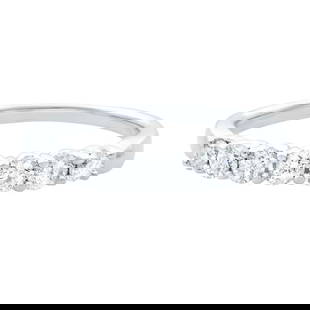 Rachel Koen 14K White Gold Diamond Band Ring 0.42Cttw Size 7.5: Rachel Koen 14K White Gold Diamond Band Ring 0.42Cttw Size 7.5 This exquisite Rachel Koen wedding band ring features a stunning half eternity design crafted in 14K white gold. The band is elegantly ad