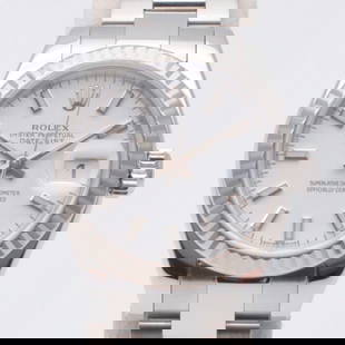 ROLEX Datejust 179174 Ladies Automatic Watch Silver White Gold: ROLEX Datejust 179174 Ladies Automatic Watch Silver White Gold Presenting the ROLEX Datejust D series ladies' wristwatch, a stunning timepiece crafted around 2005. This exquisite watch features a clas
