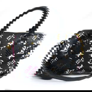 Louis Vuitton Speedy Bandouliere 20 Monogram Empreinte Bag Black Pink White: Louis Vuitton Speedy Bandouliere 20 Monogram Empreinte Bag Black Pink White This Louis Vuitton Speedy Bandouliere 20 Boston Bag is a stunning handbag crafted from Monogram Empreinte leather. It featur