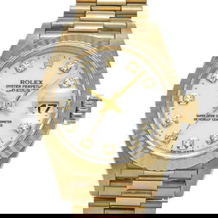 ROLEX Datejust 26 69178G Ladies Watch Yellow Gold Diamond Dial 1995: ROLEX Datejust 26 69178G Ladies Watch Yellow Gold Diamond Dial 1995 This exquisite ROLEX Datejust 26 (Model 69178G) is a stunning ladies wristwatch crafted around 1995. Featuring a luxurious yellow go