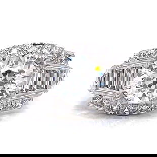 Art Deco 14K White Gold GIA Certified 2.14 Ct Diamond Ring with 22 Additional Diamonds: Art Deco 14K White Gold GIA Certified 2.14 Ct Diamond Ring with 22 Additional Diamonds Experience timeless elegance with this Art Deco 14K White Gold ring, featuring a stunning GIA Certified 2.14 Ct.
