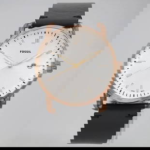 Fossil Commuter 42mm Men's Quartz Watch Rose Gold Bezel Silver Dial FS5387: Fossil Commuter 42mm Men's Quartz Watch Rose Gold Bezel Silver Dial FS5387 This Fossil Commuter 42mm men's quartz watch features a stylish silver sunburst dial with stick indexes and luminous hands, m