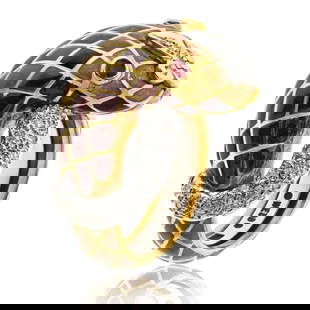 David Webb Snake Diamond Ring Platinum 18K Gold Enamel Coiling Design: David Webb Snake Diamond Ring Platinum 18K Gold Enamel Coiling Design This stunning David Webb snake ring combines platinum and 18K yellow gold, weighing 17.2 grams. Its intricate design features a li