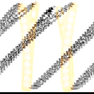 Harbor Diamonds 0.61ct Diamond Twist Hoop Earrings 18K Yellow Gold 0.88in: Harbor Diamonds 0.61ct Diamond Twist Hoop Earrings 18K Yellow Gold 0.88in These stunning Diamond Oval Shape Twist Hoop Earrings are crafted from luxurious 18K yellow gold, showcasing a contemporary de