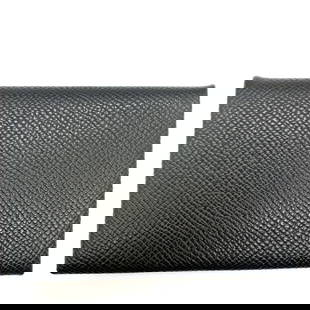 Hermes Calvi Black Epsom Leather Business Card Holder: Hermes Calvi Black Epsom Leather Business Card Holder This elegant business card holder from Hermes is crafted from premium Epsom leather in a classic black color. Its open closure design provides eas