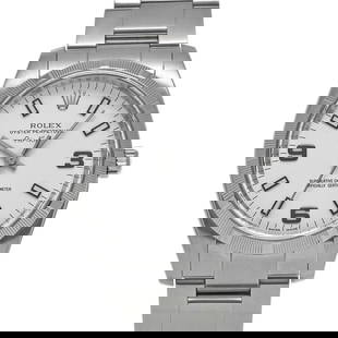 ROLEX Air King 114210 Men's Watch Automatic Stainless Steel 100m Waterproof: ROLEX Air King 114210 Men's Watch Automatic Stainless Steel 100m Waterproof The ROLEX Air King 114210 is a distinguished men's wristwatch, expertly crafted from stainless steel and featuring an automa